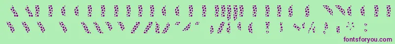 ManbowDots-fontti – violetit fontit vihreällä taustalla
