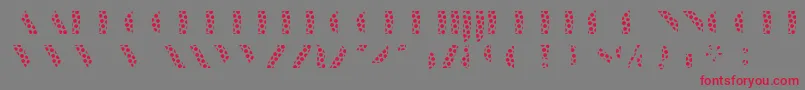フォントManbowDots – 赤い文字の灰色の背景