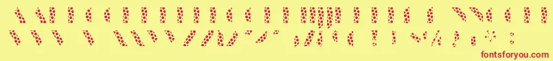 ManbowDots Font – Red Fonts on Yellow Background