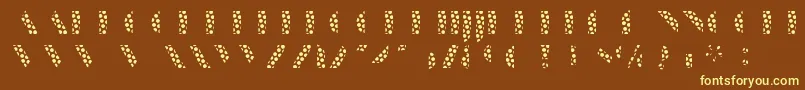 ManbowDots-fontti – keltaiset fontit ruskealla taustalla
