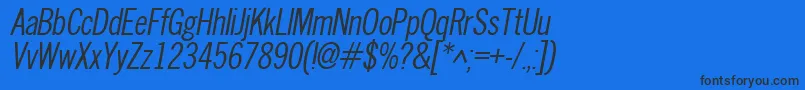 Fonte Nwco – fontes pretas em um fundo azul