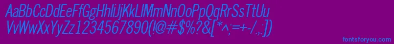 Nwco Font – Blue Fonts on Purple Background