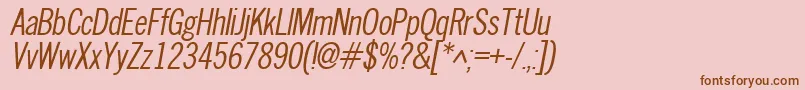 フォントNwco – ピンクの背景に茶色のフォント