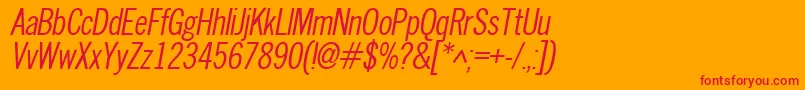 フォントNwco – オレンジの背景に赤い文字