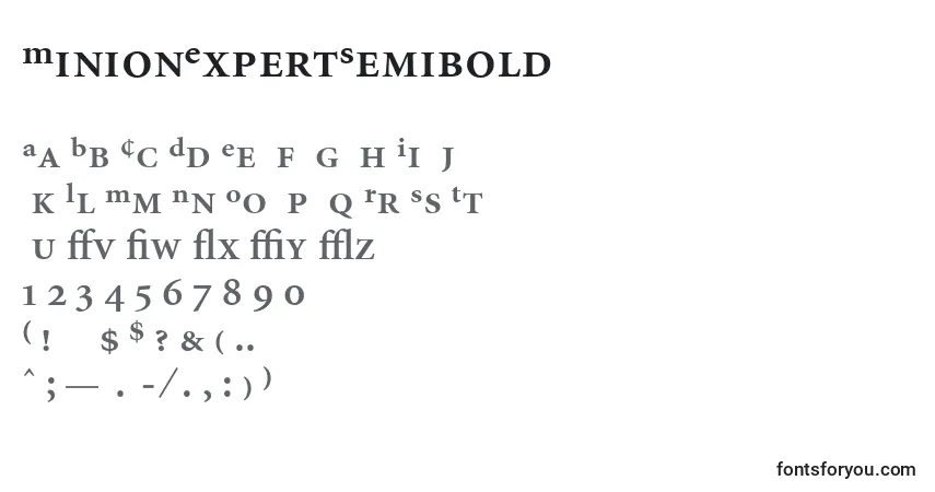 Шрифт MinionExpertSemibold – алфавит, цифры, специальные символы