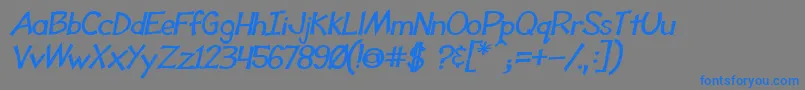 フォントToonyLoonsBldItl – 灰色の背景に青い文字