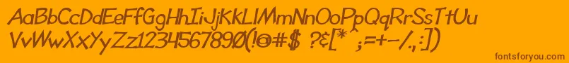 ToonyLoonsBldItl-fontti – ruskeat fontit oranssilla taustalla