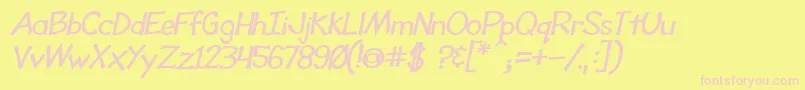 Czcionka ToonyLoonsBldItl – różowe czcionki na żółtym tle