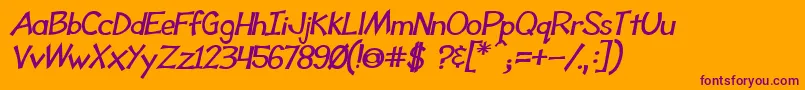 ToonyLoonsBldItl Font – Purple Fonts on Orange Background