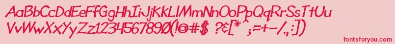 ToonyLoonsBldItl-Schriftart – Rote Schriften auf rosa Hintergrund