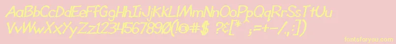 ToonyLoonsBldItl-Schriftart – Gelbe Schriften auf rosa Hintergrund