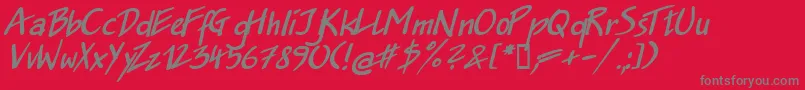 Jakob.KzBoldItalic Font – Gray Fonts on Red Background