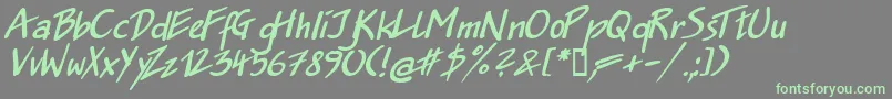 Jakob.KzBoldItalic Font – Green Fonts on Gray Background