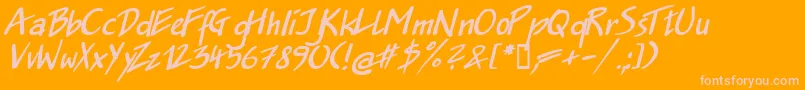 Jakob.KzBoldItalic Font – Pink Fonts on Orange Background