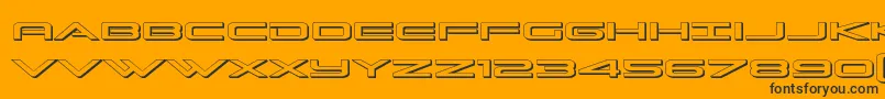 Czcionka Grandsport3D – czarne czcionki na pomarańczowym tle