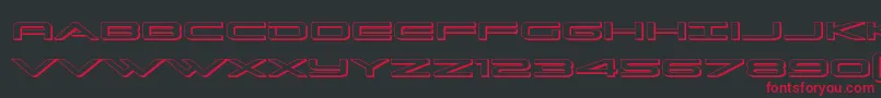 Czcionka Grandsport3D – czerwone czcionki na czarnym tle