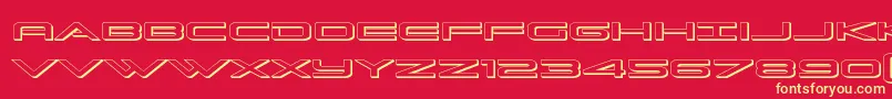 Weitere Informationen zur Grandsport3D-Schriftart Grandsport3D-Schriftart – Gelbe Schriften auf rotem Hintergrund