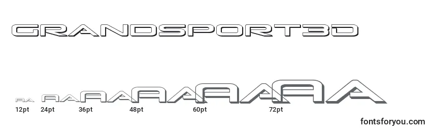 Размеры шрифта Grandsport3D