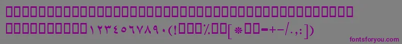 Fonte BBaran – fontes roxas em um fundo cinza
