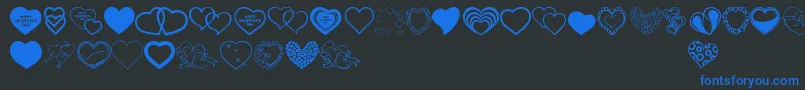 VanlentinesDayTfb-Schriftart – Blaue Schriften auf schwarzem Hintergrund