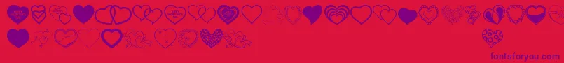 Police VanlentinesDayTfb – polices violettes sur fond rouge
