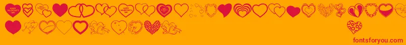 VanlentinesDayTfb Font – Red Fonts on Orange Background