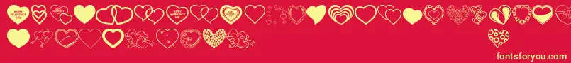 VanlentinesDayTfb Font – Yellow Fonts on Red Background