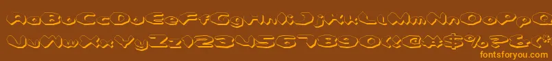 Detonv2s-Schriftart – Orangefarbene Schriften auf braunem Hintergrund