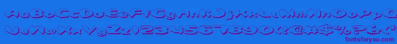 Detonv2s-Schriftart – Violette Schriften auf blauem Hintergrund