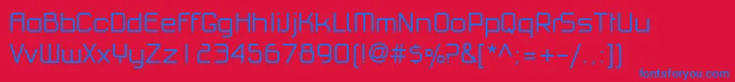 PfhaussquareproLight Font – Blue Fonts on Red Background