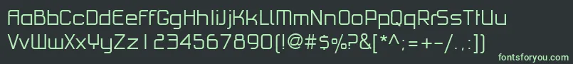 Шрифт PfhaussquareproLight – зелёные шрифты на чёрном фоне
