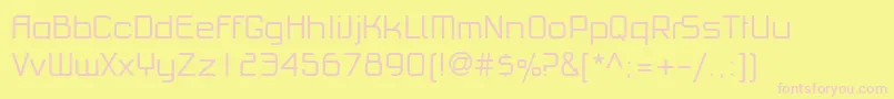 PfhaussquareproLight Font – Pink Fonts on Yellow Background