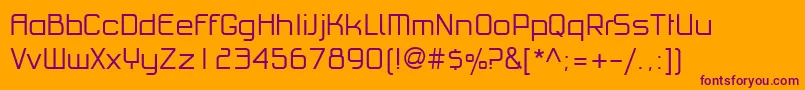 PfhaussquareproLight Font – Purple Fonts on Orange Background