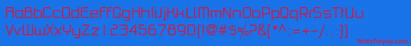 PfhaussquareproLight Font – Red Fonts on Blue Background