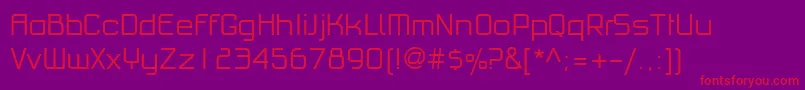 PfhaussquareproLight Font – Red Fonts on Purple Background