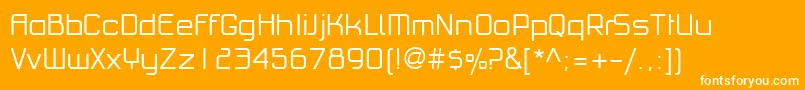 PfhaussquareproLight Font – White Fonts on Orange Background