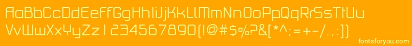 PfhaussquareproLight Font – Yellow Fonts on Orange Background