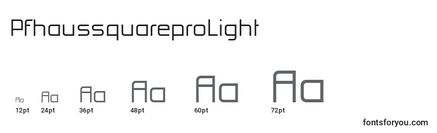 PfhaussquareproLight Font Sizes
