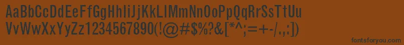 GrotesquemtstdCondensed-Schriftart – Schwarze Schriften auf braunem Hintergrund