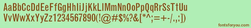 GrotesquemtstdCondensed Font – Brown Fonts on Green Background