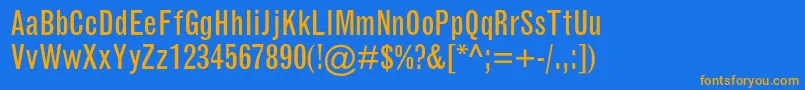 GrotesquemtstdCondensed Font – Orange Fonts on Blue Background