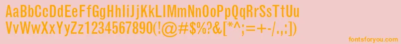 GrotesquemtstdCondensed Font – Orange Fonts on Pink Background