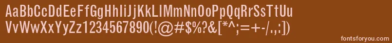Police GrotesquemtstdCondensed – polices roses sur fond brun