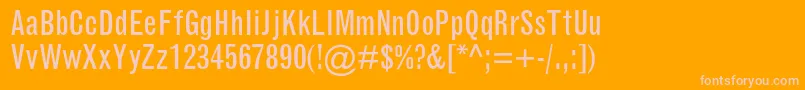 GrotesquemtstdCondensed Font – Pink Fonts on Orange Background