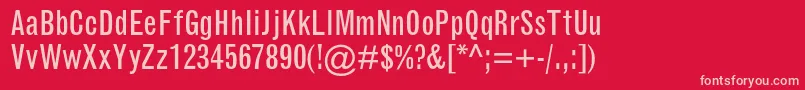 GrotesquemtstdCondensed Font – Pink Fonts on Red Background