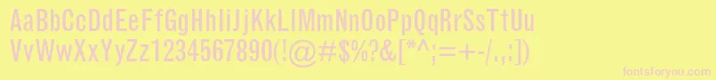 Fonte GrotesquemtstdCondensed – fontes rosa em um fundo amarelo