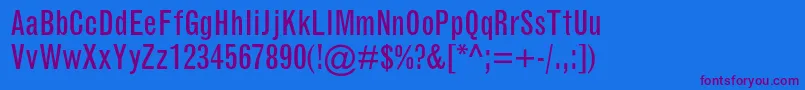 GrotesquemtstdCondensed Font – Purple Fonts on Blue Background