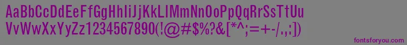 GrotesquemtstdCondensed Font – Purple Fonts on Gray Background