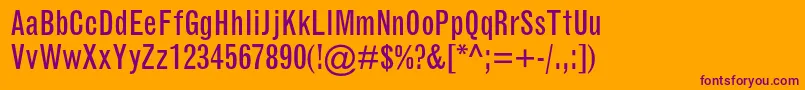 GrotesquemtstdCondensed-Schriftart – Violette Schriften auf orangefarbenem Hintergrund