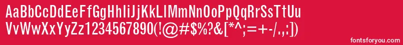 GrotesquemtstdCondensed Font – White Fonts on Red Background